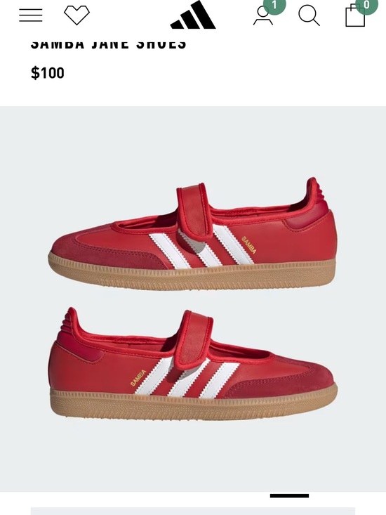 adidas Shoes - adidas Samba Mary Jane Sneakers in Red with White Stripes and Gum Sole